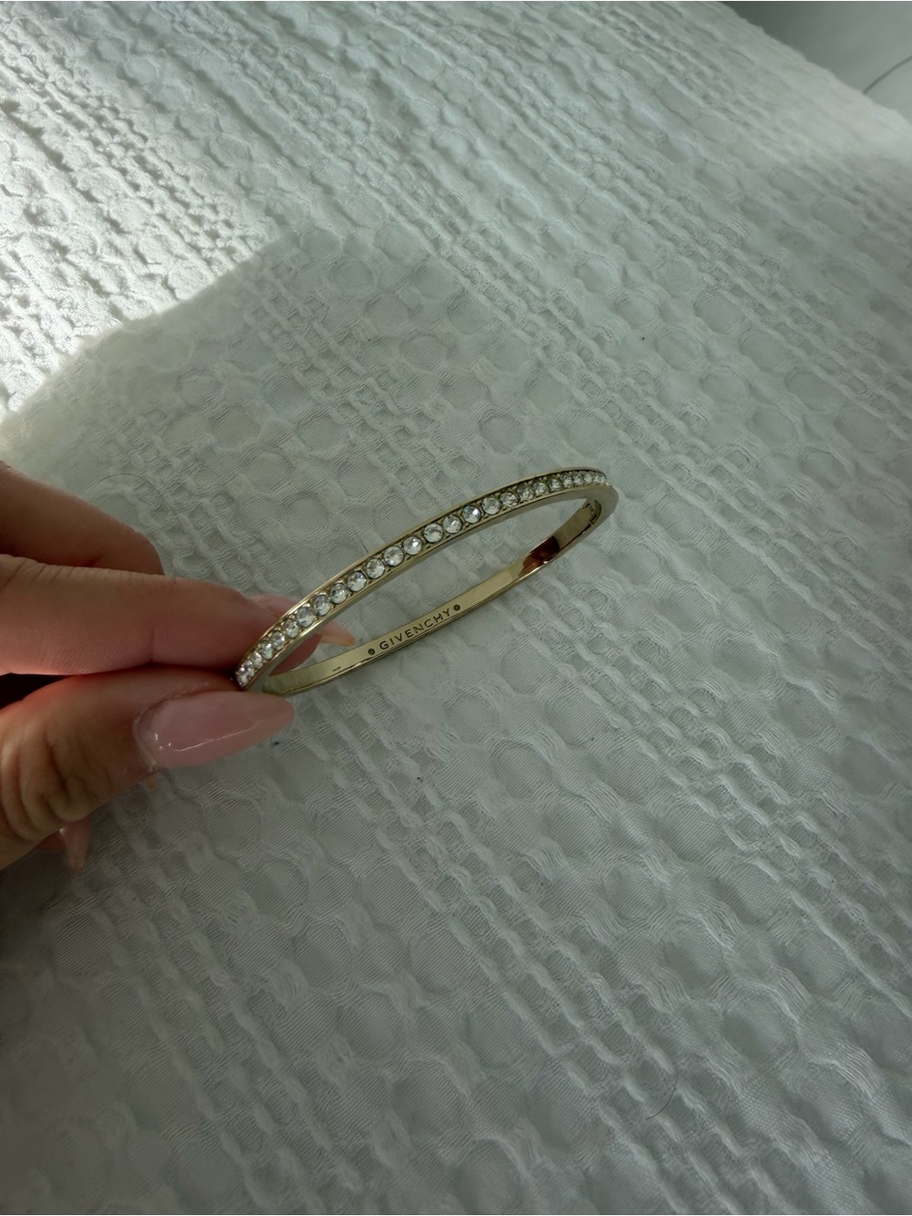 Givenchy Gold-tone Crystal Row Bangle Bracelet